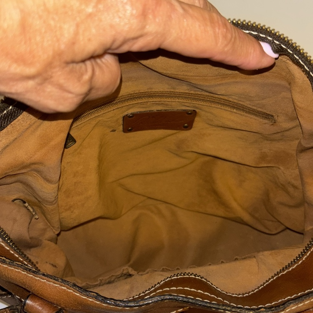 PATRICIA NASH BOLSENA TOTE LEATHER BAG 4 POCKETS ON OUTSIDE ZIP CLOSURE ON TOP - Picture 10 of 14